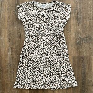 Girls Cheetah Print T Shirt Dress